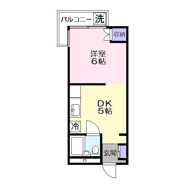 グリーンハイツ堂形(1DK/3階)の間取り写真