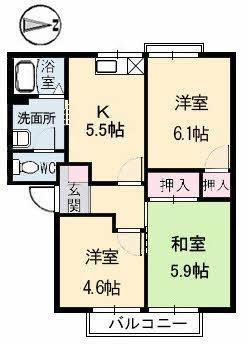 アメニティ(3K/1階)の間取り写真