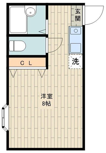 ハイムオカベ(ワンルーム/2階)の間取り写真