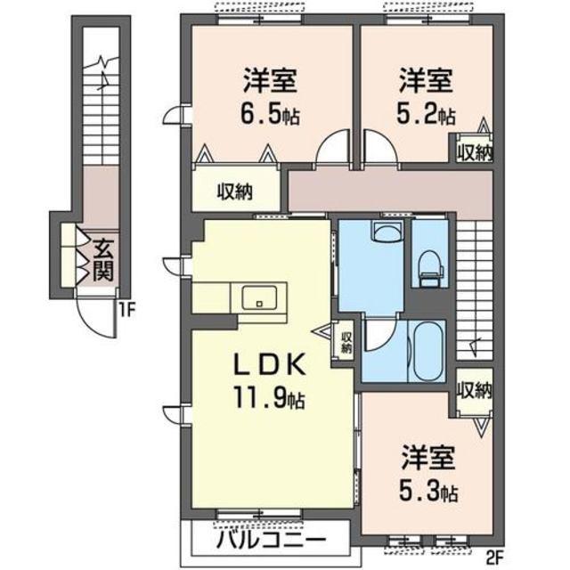 パティオ ノース(3LDK/1階)の間取り写真