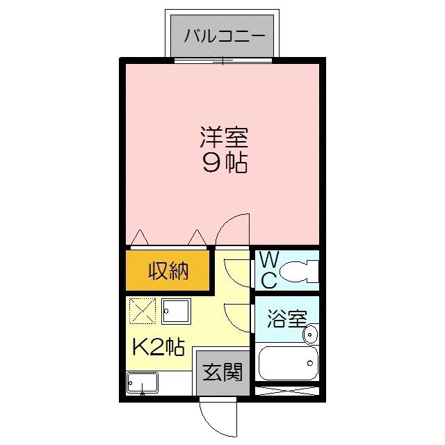 ハイツラフィネ2号館(1K/1階)の間取り写真