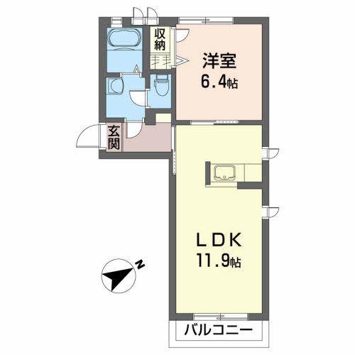 シャーメゾンピノA(1LDK/1階)の間取り写真