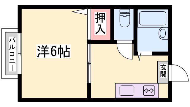 カーサエスクレア(1K/2階)の間取り写真