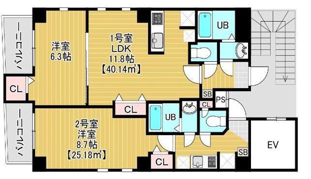 AXIS東浅草(1K/5階)の間取り写真