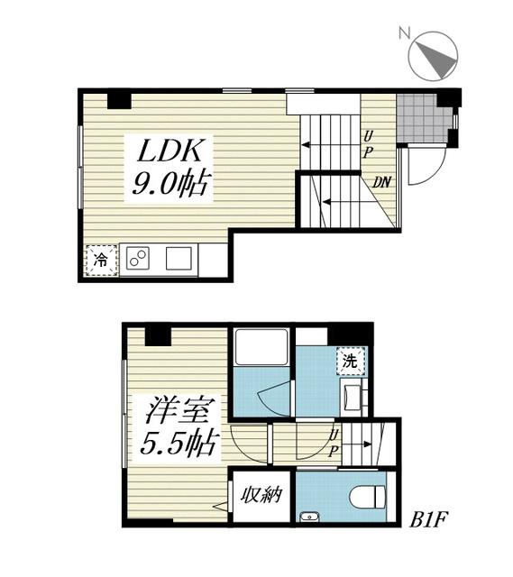 サリースマイル参番館(1LDK/B1階)の間取り写真