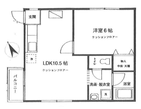 ラエクセラ落合(1LDK/2階)の間取り写真