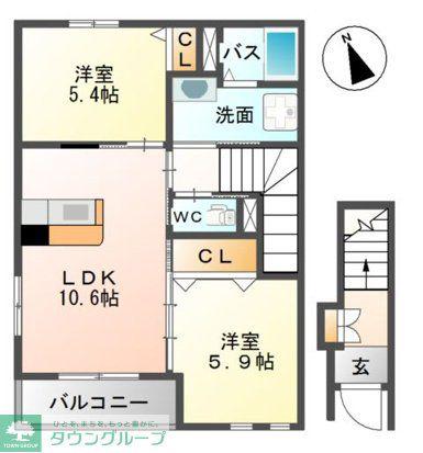 グレイス(2LDK/2階)の間取り写真