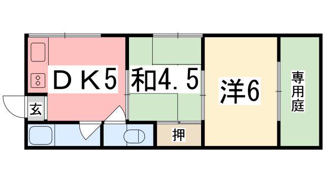 ダイワハイツ(2K/1階)の間取り写真