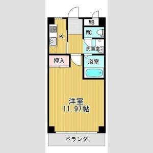 シティーアイランド(ワンルーム/4階)の間取り写真