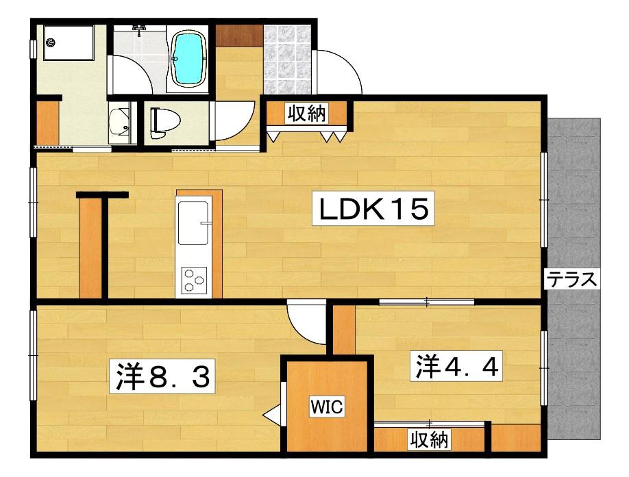 コートビレッジ(2LDK/1階)の間取り写真