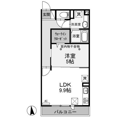リビオンH&MII(1LDK/1階)の間取り写真