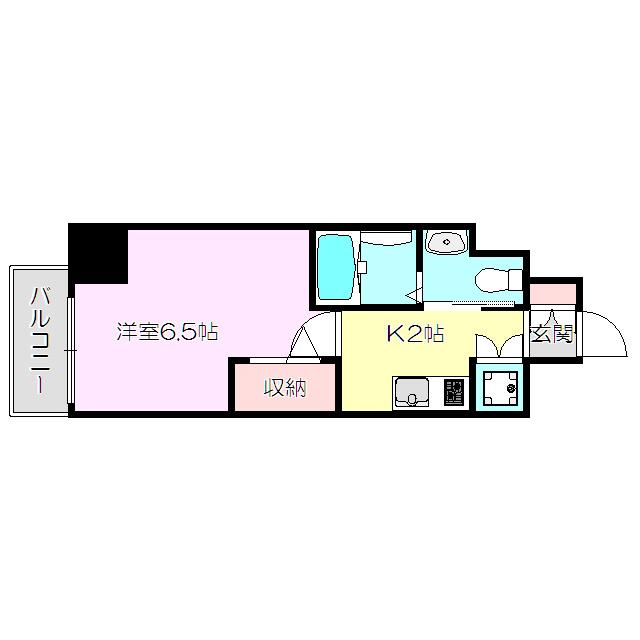 レジュールアッシュ北大阪GRAND STAGE(1K/13階)の間取り写真