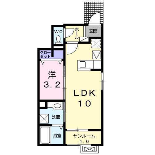 JR信越本線 加茂駅(新潟) 徒歩13分 2階建 築10年(1LDK/1階)の間取り写真