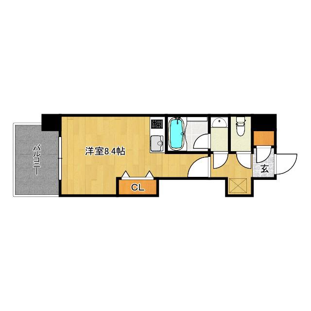 FRONT FIELD TENNOJI(ワンルーム/6階)の間取り写真