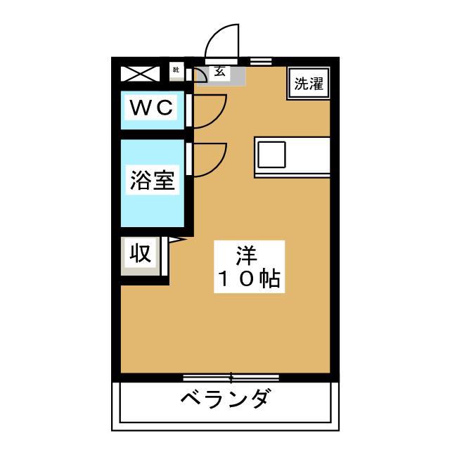 サンフラワー(ワンルーム/2階)の間取り写真