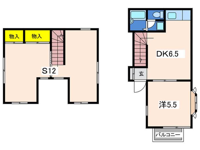 メゾン・タマ(1SDK/2階)の間取り写真