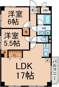 ファミール寿(2LDK/3階)の間取り写真