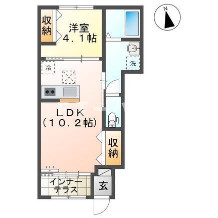 船橋市夏見台1丁目アパート(1LDK/1階)の間取り写真
