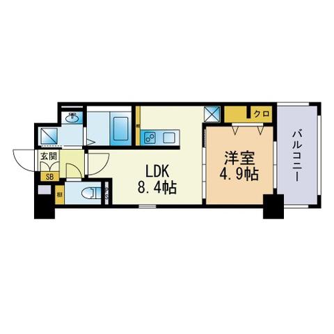 アーヴェンス吉塚(1LDK/7階)の間取り写真