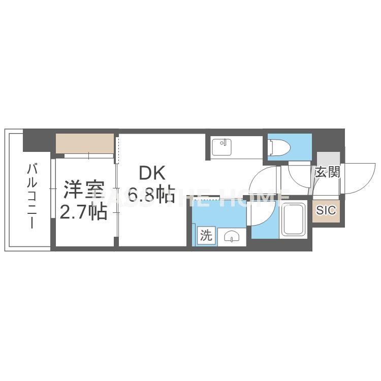 アーバングランデ新大阪(1DK/7階)の間取り写真