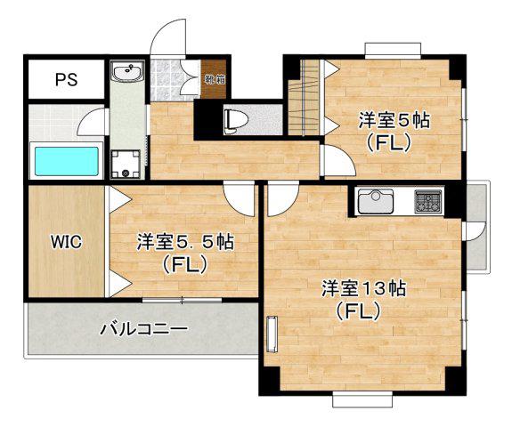 グランメール(2LDK/2階)の間取り写真