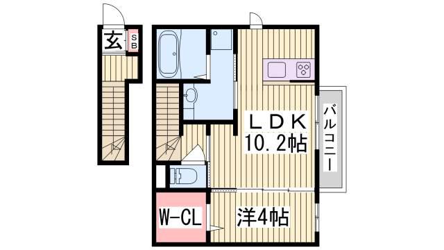 アメーヌ・コート(1LDK/2階)の間取り写真