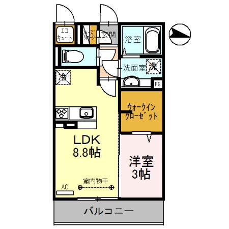 ル・フチュール(1LDK/2階)の間取り写真