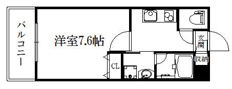 ベラジオ京都西院ウエストシティ(1K/4階)の間取り写真