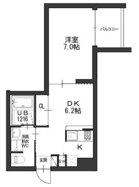 阪急京都線 桂駅 徒歩11分 5階建 築15年(1DK/4階)の間取り写真