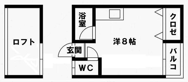 ピナクル室見(ワンルーム/1階)の間取り写真