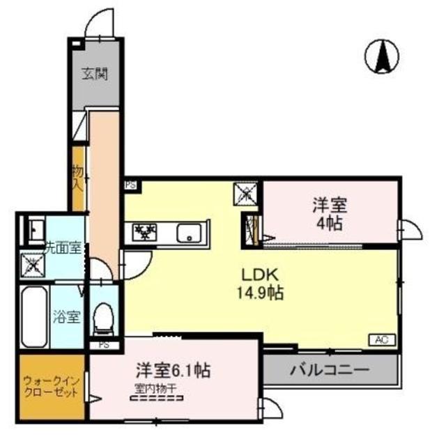 エミネンス(2LDK/2階)の間取り写真