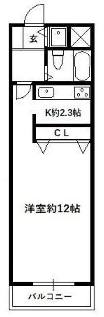 TOTETSU URAWA(ワンルーム/3階)の間取り写真