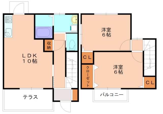 ハイルーラルVB(2LDK/1階)の間取り写真