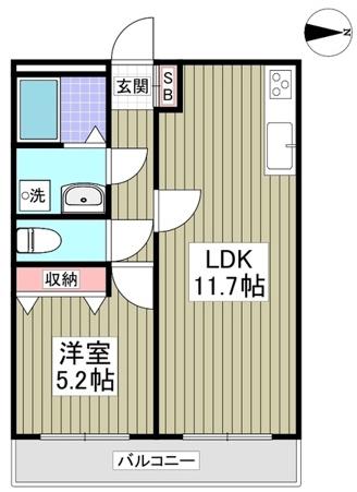 リブレス金町東水元(1LDK/3階)の間取り写真