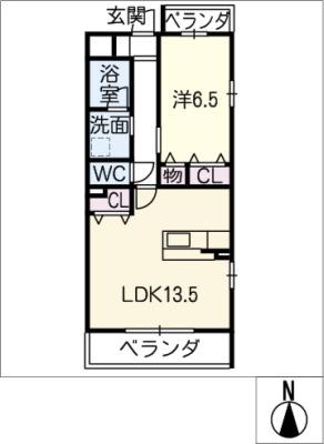 ル・ラパン(1LDK/3階)の間取り写真