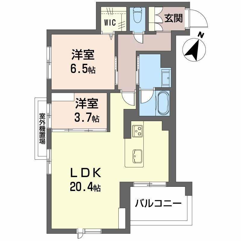 LE・ECRACIE(2LDK/3階)の間取り写真