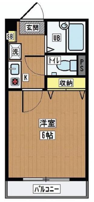 Mコート千歳台(1K/2階)の間取り写真