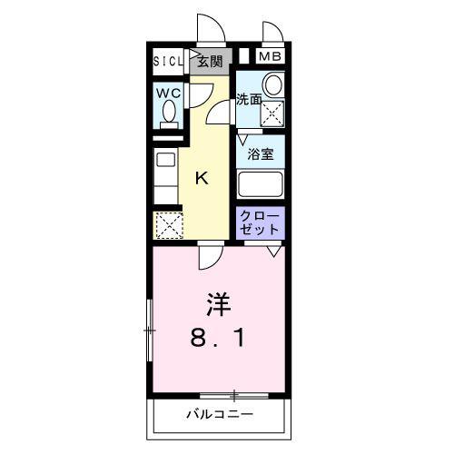 ブレーメンハウス(1K/2階)の間取り写真