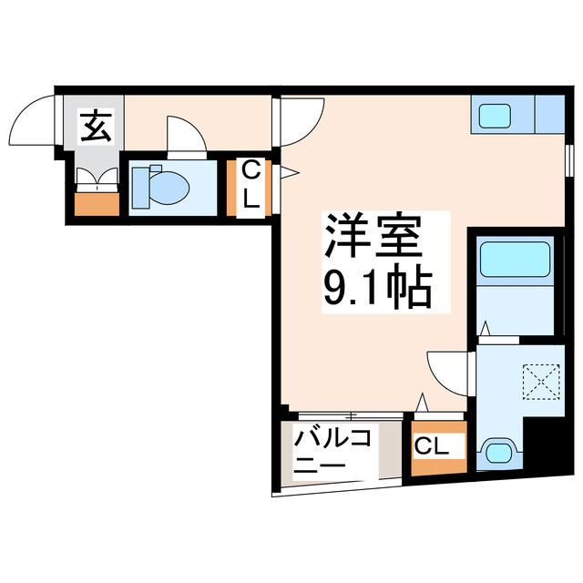 TWK神水(ワンルーム/4階)の間取り写真