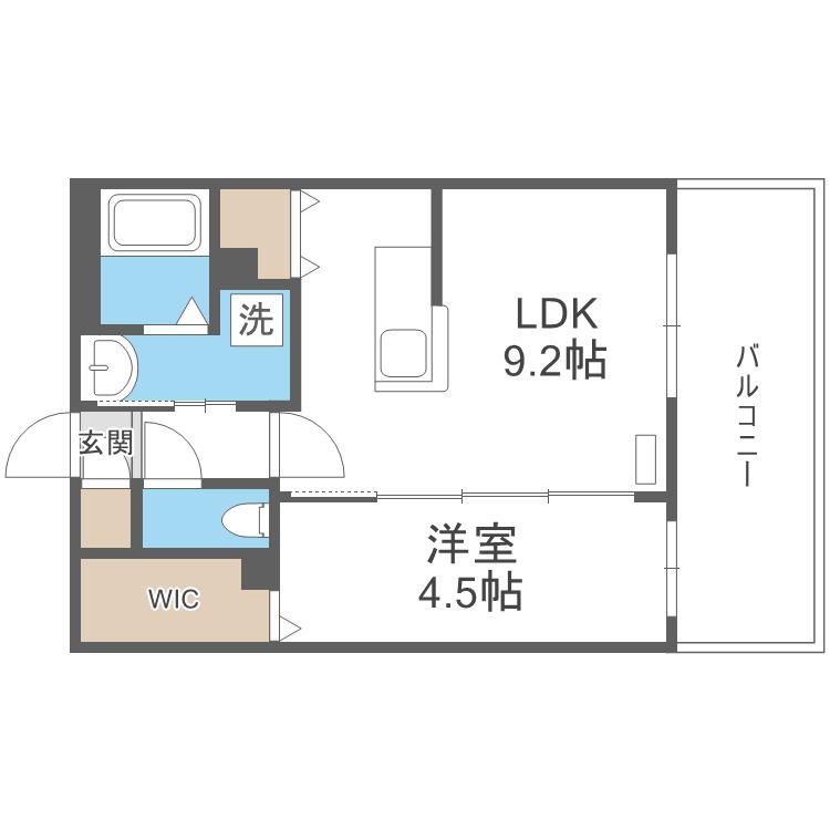 プライマル札幌桑園(1LDK/5階)の間取り写真