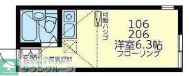 ユナイトステージ新子安(ワンルーム/2階)の間取り写真