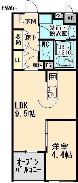 クオーレトラストIII(1LDK/3階)の間取り写真
