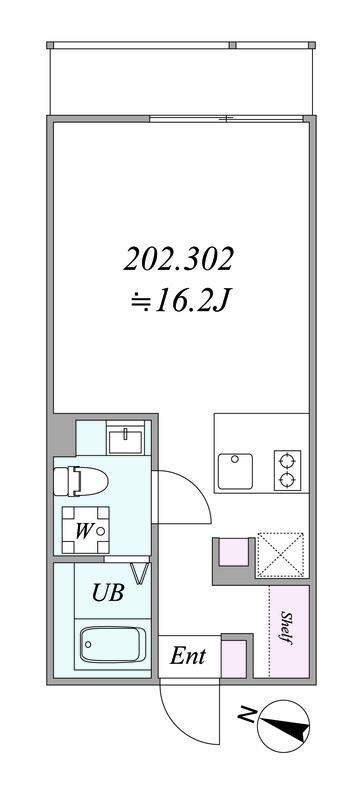 THE TRIAS MAGOME(1K/2階)の間取り写真