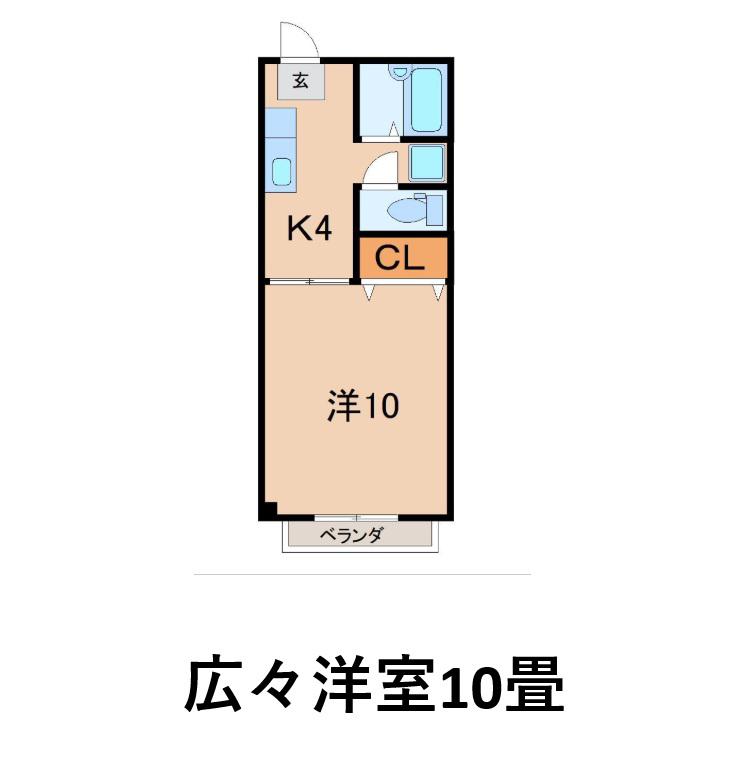 メゾン東浜(1K/2階)の間取り写真