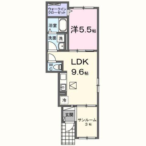 フレグランス(1LDK/1階)の間取り写真