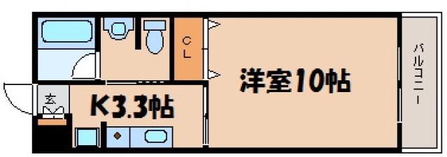 JRBハイツ矢野Ⅲ番館(1K/2階)の間取り写真