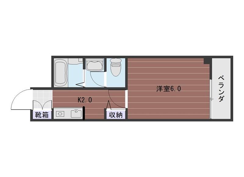 ペガサス6(1K/4階)の間取り写真