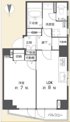 パーク・ハイム文京春日(1LDK/6階)の間取り写真