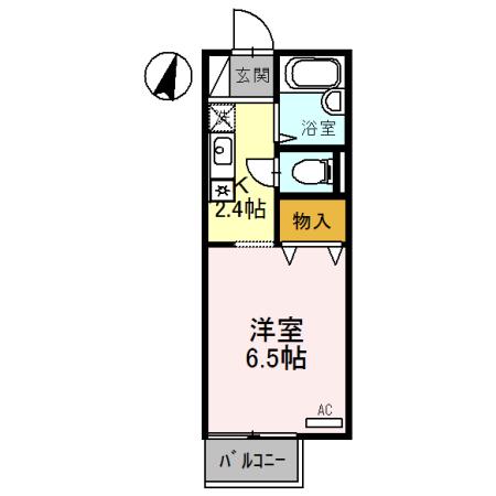 ブリュンヒルト(1K/2階)の間取り写真