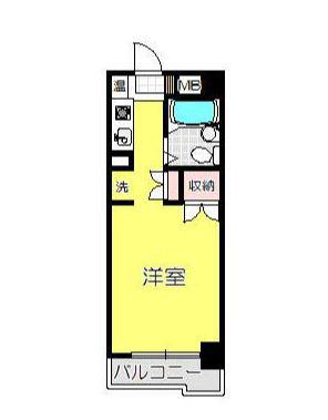 ガーデンヒルズ横浜(ワンルーム/4階)の間取り写真